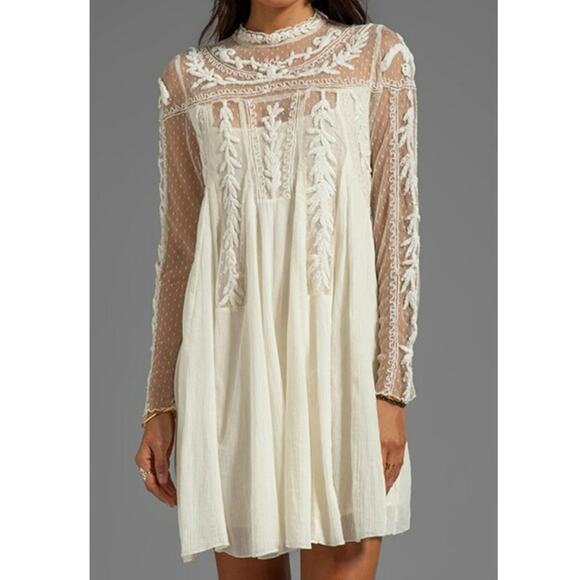 Free People Write About Love Embroidered Bridal Small Dress - Picture 1 of 7